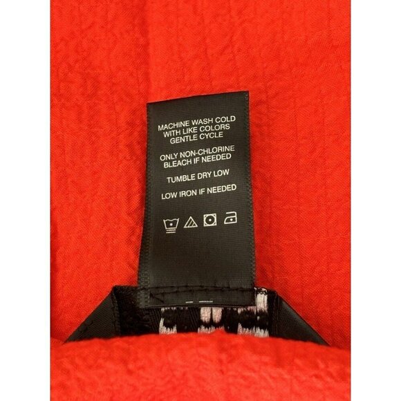 Ali Miles Size 1X Bright Orange Decorative Button Popcorn Textured Crinkle Top - Picture 8 of 8